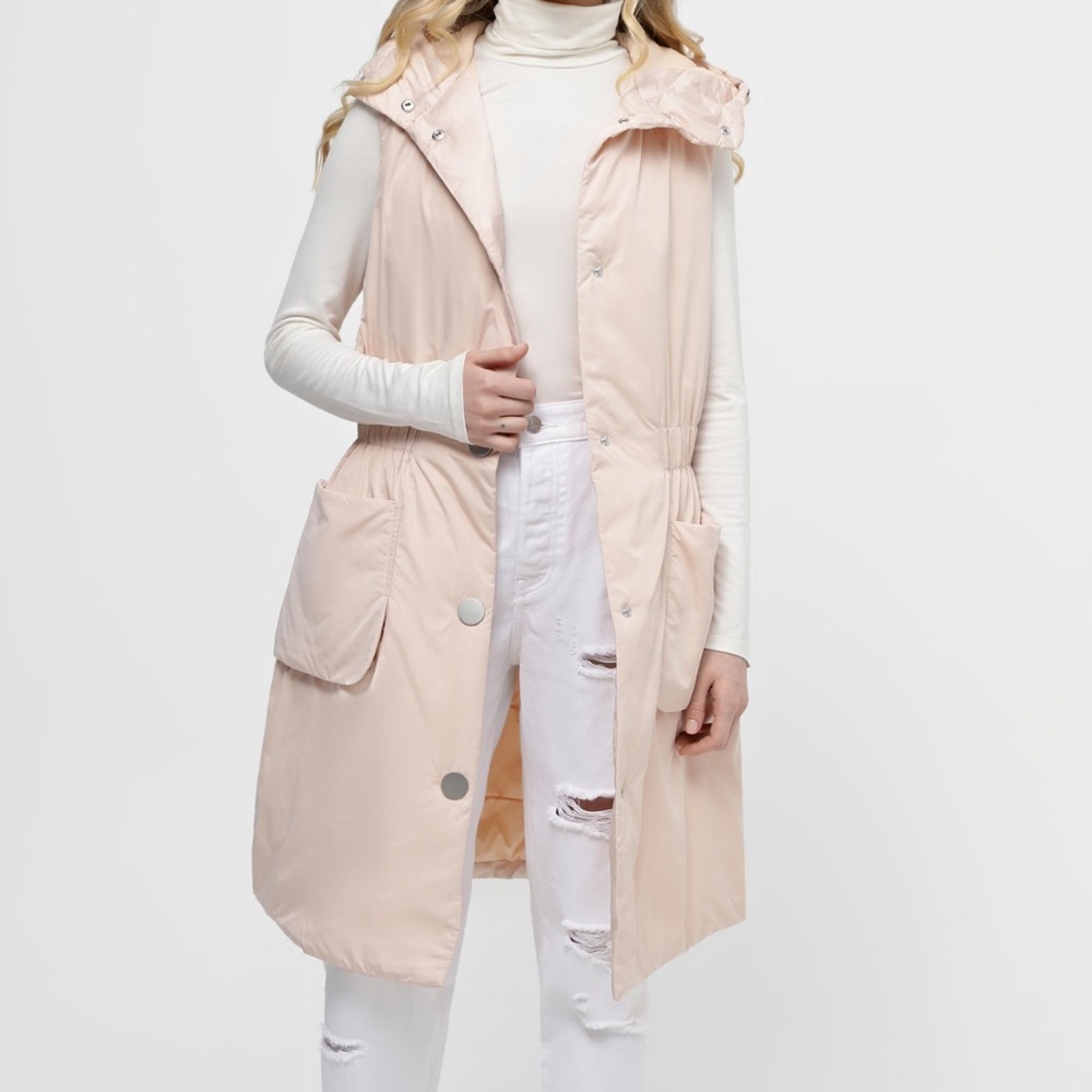 A/X Armani Exchange Cream Hooded Puffer Vest - Picture 5 of 5